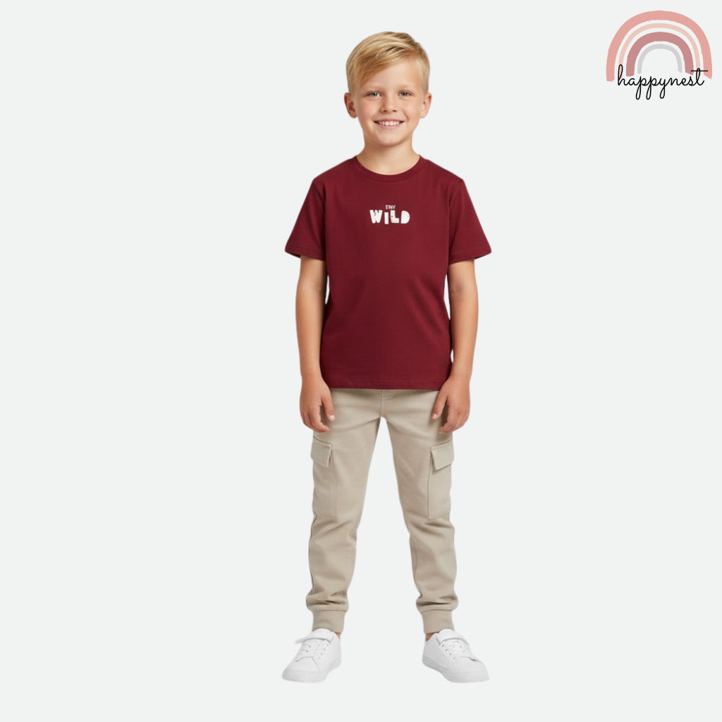 Lily & Jack Boys 2-Pc "Stay Wild" Tee & Cargo Jogger Set | 2-4 Years (AA477)