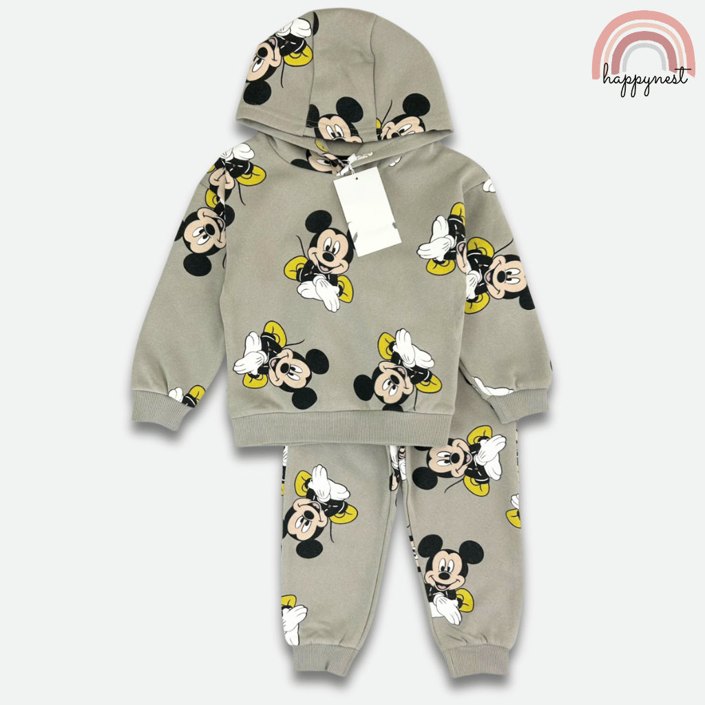 Disney Mickey Mouse Boys 2-Pc Hoodie & Jogger Set | Grey All-Over Print | 2-8 Years (SS678)
