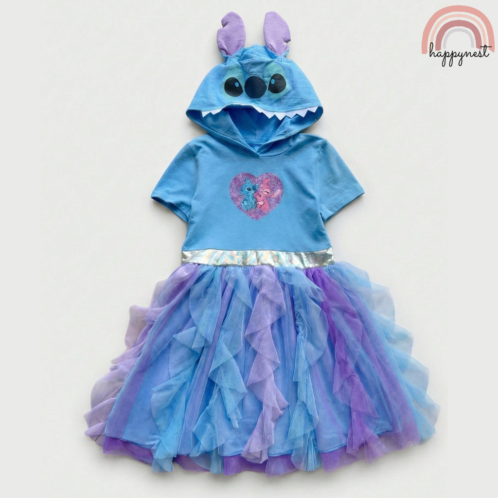 Stitch & Angel Hooded Ruffle Tulle Dress - D3