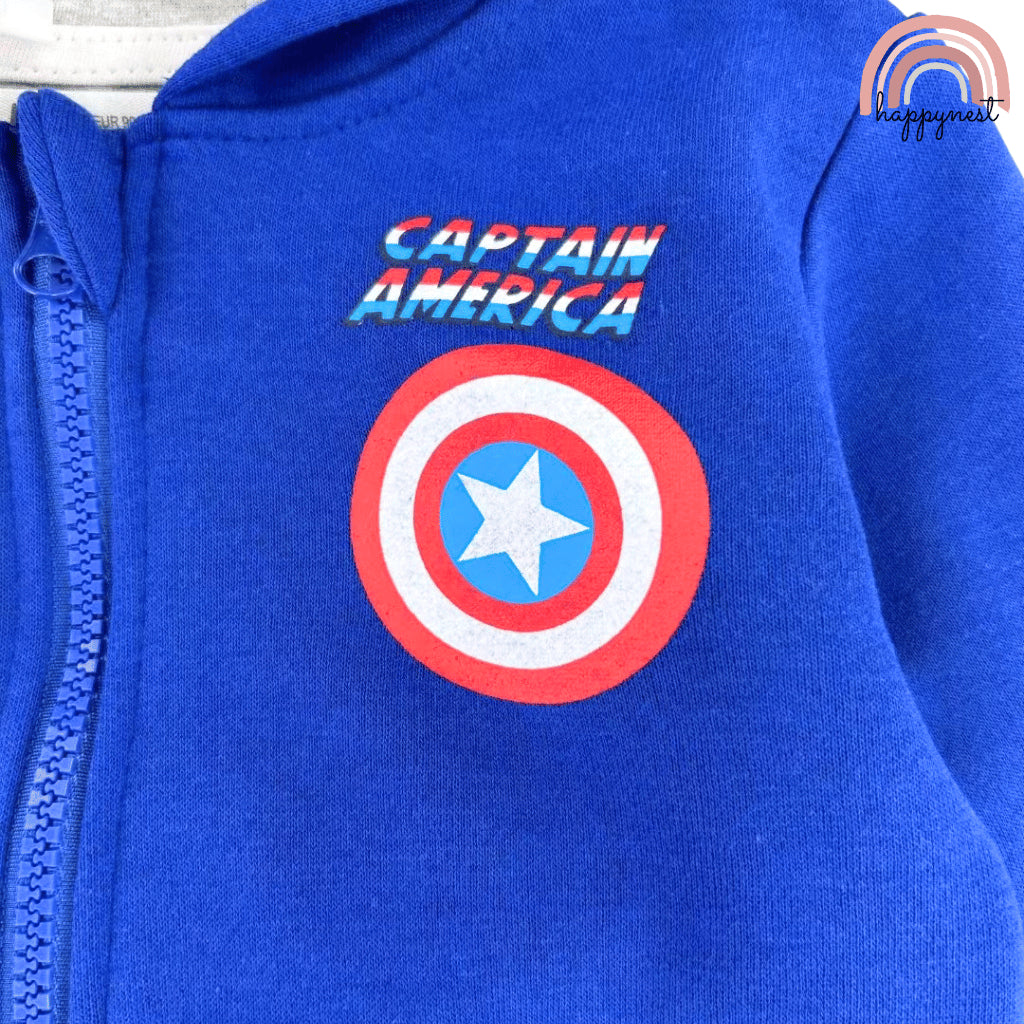 Captain America 3PC Kids Tracksuit – Hoodie, Shirt & Jogger Pants Set | 2–6 Years (SS535)