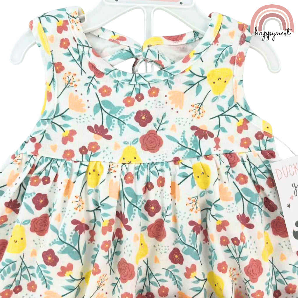Floral 3-Piece Baby Set with Reversible Hat & Bloomer, 6–24 Months – AA255