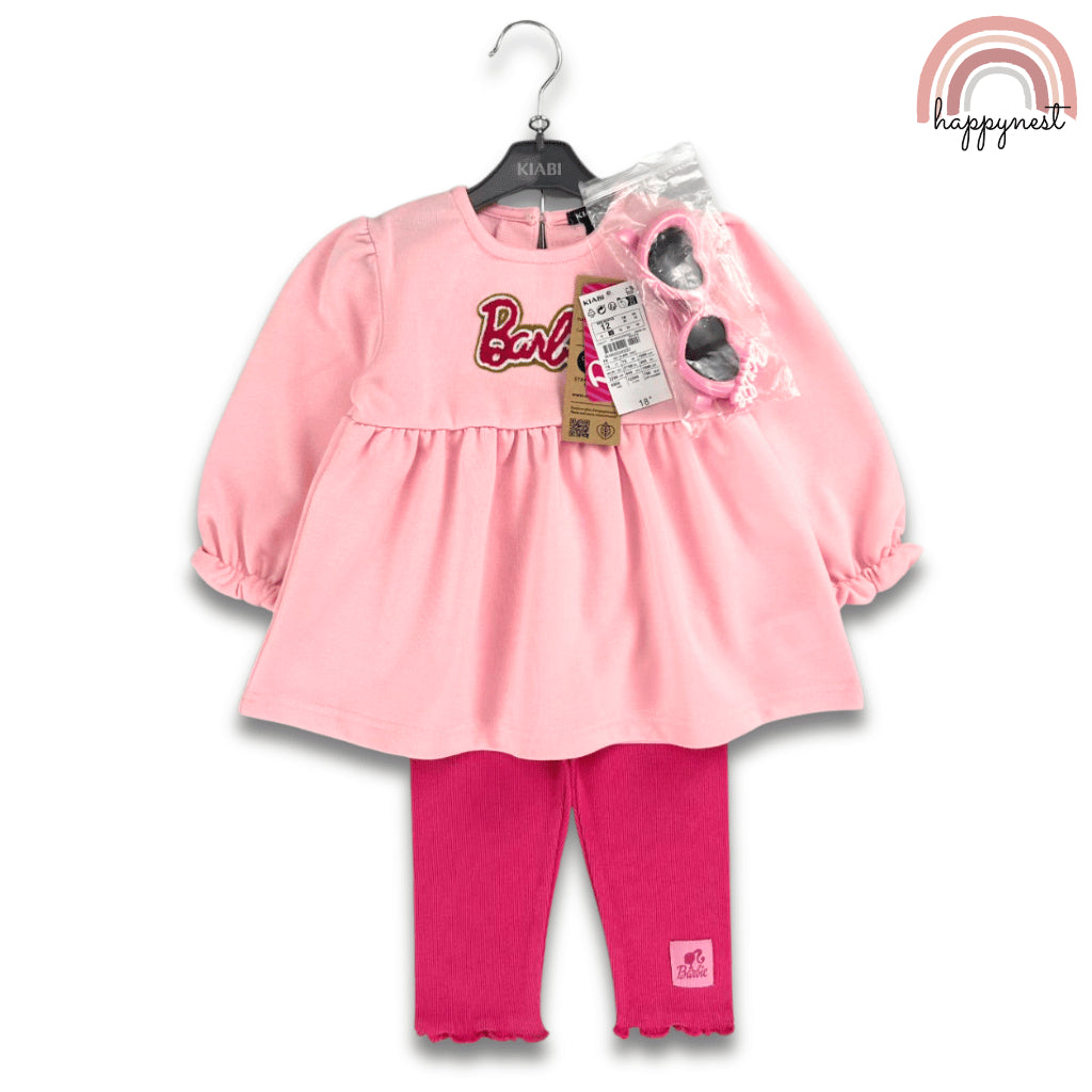 Barbie Baby Girls 3PC Outfit Set – Top, Leggings & Sunglasses | Overruns | 6–36M (SS558)