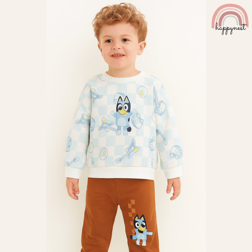 Bluey Checkerboard Sweatshirt & Jogger Set for Boys (12M–5Y) | SS562