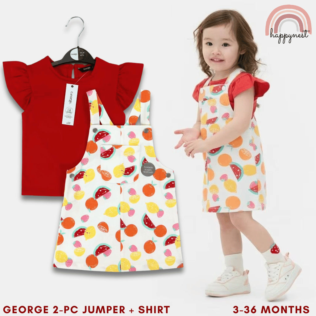 George Baby Jumper 2-Piece + Ruffle Sleeve Shirt Set (3–36 Months) | AA360