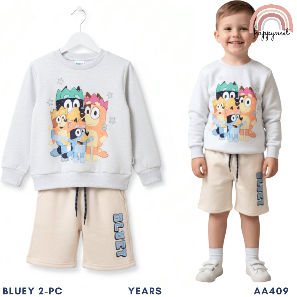 Bluey Terno Set for Kids | Boys Pullover & Shorts | AA409
