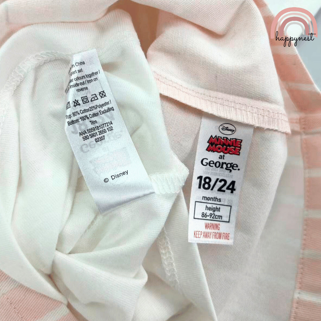 Minnie Mouse Overall Dress Terno Set for Baby Girls (3-36M) | AA414