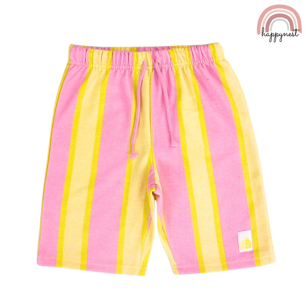 Ice Cream Striped Terno Set for Girls T-Shirt & Shorts (2-10Y) | AA423