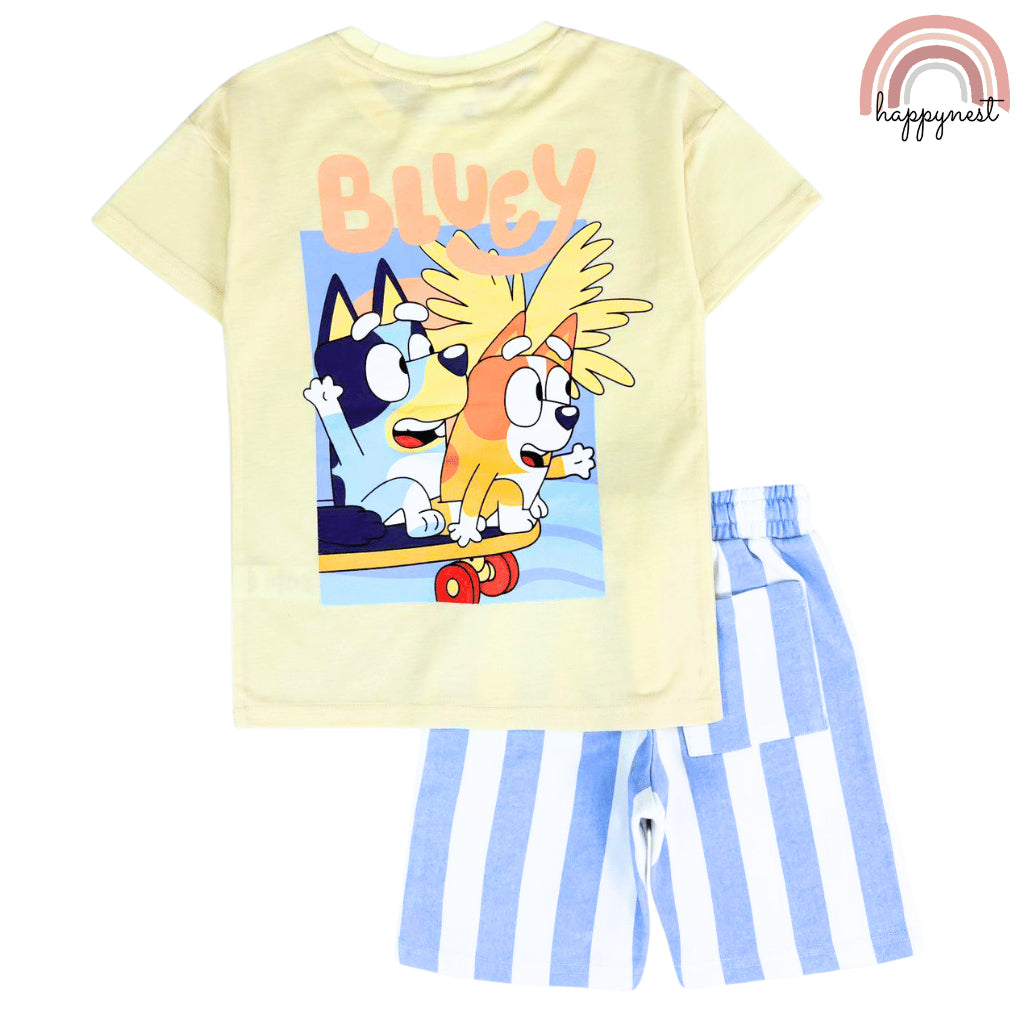 Bluey Summer Terno Set Striped Shorts for Kids Boys (2-10Y) | AA425