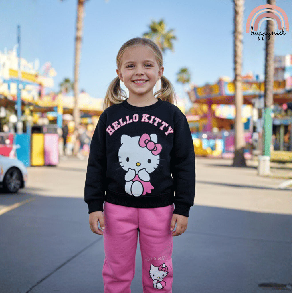 Hello Kitty Pink & Black Terno Set for Girls (2-8Y) | SS621