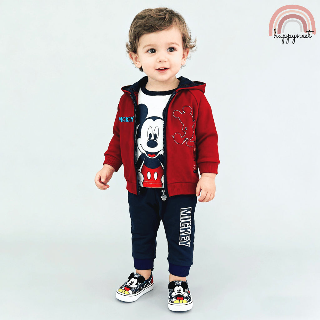 KIABI Mickey Mouse 3-PC Terno Hoodie Set (6-36M) | SS629