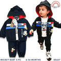 KIABI Mickey 3-PC Baby Terno Hoodie Set (6-36M) | SS627