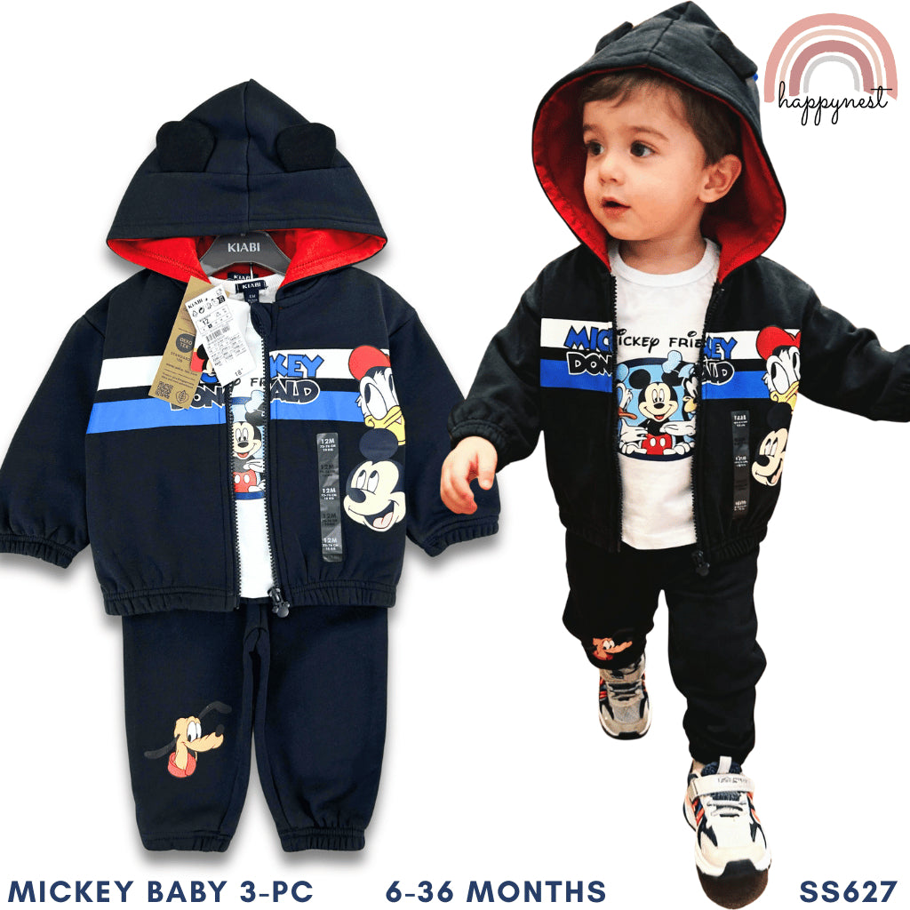 KIABI Mickey 3-PC Baby Terno Hoodie Set (6-36M) | SS627