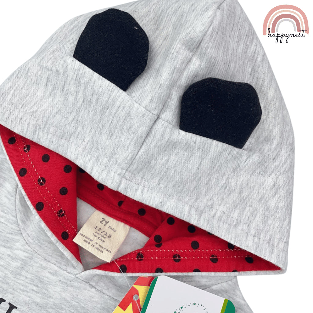 Mickey Minnie Baby 2PC Gray Red Hoodie Jogger Pants Girls 6-36 Months SS604