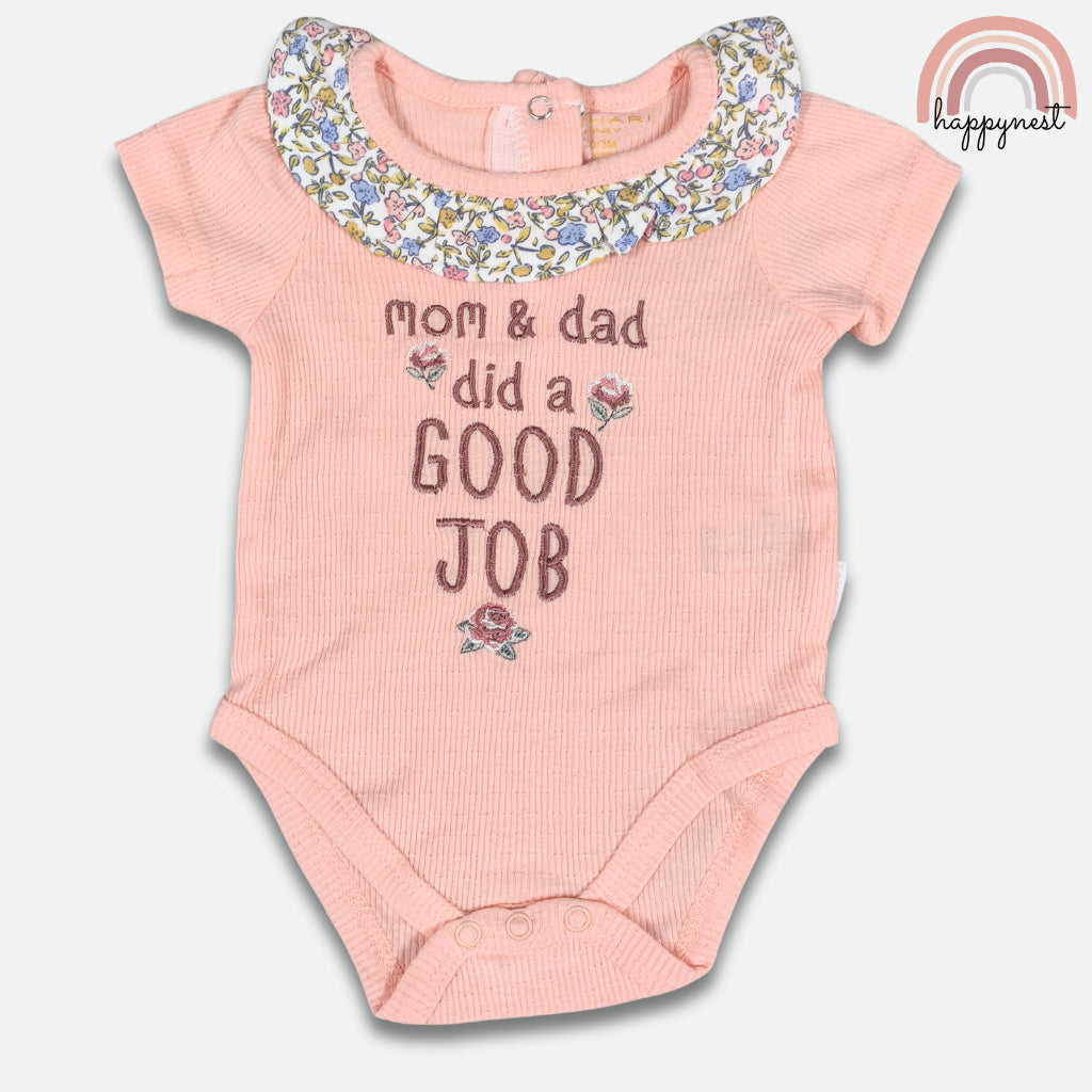 Tahari Baby Girl 4-Pc Gift Set 3-9 Months | Ribbed Bodysuit & Floral Bloomers (B64)