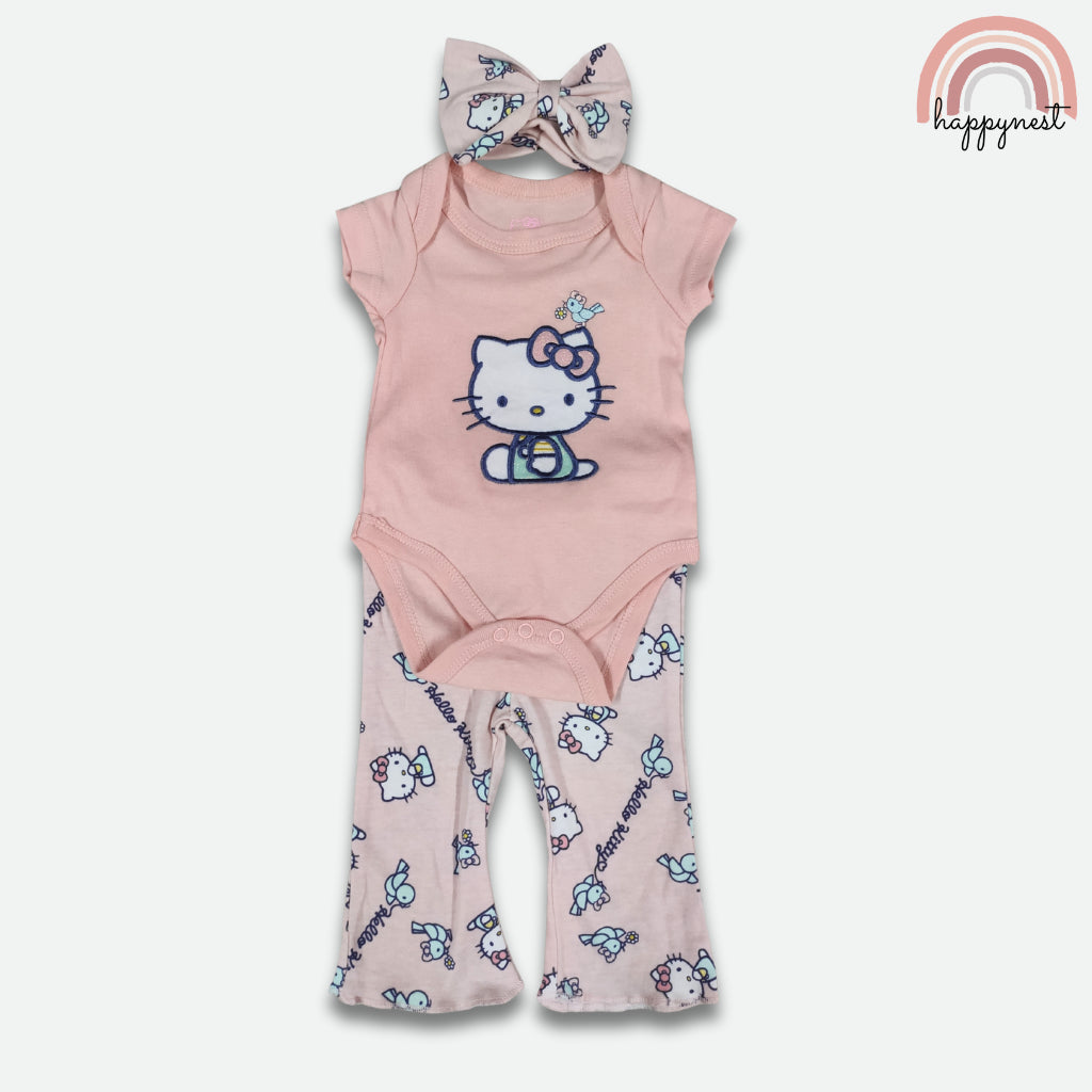 Hello Kitty 3-Pc Pink Flare Set | Bird & Bow Theme | 3-9 Months | B67