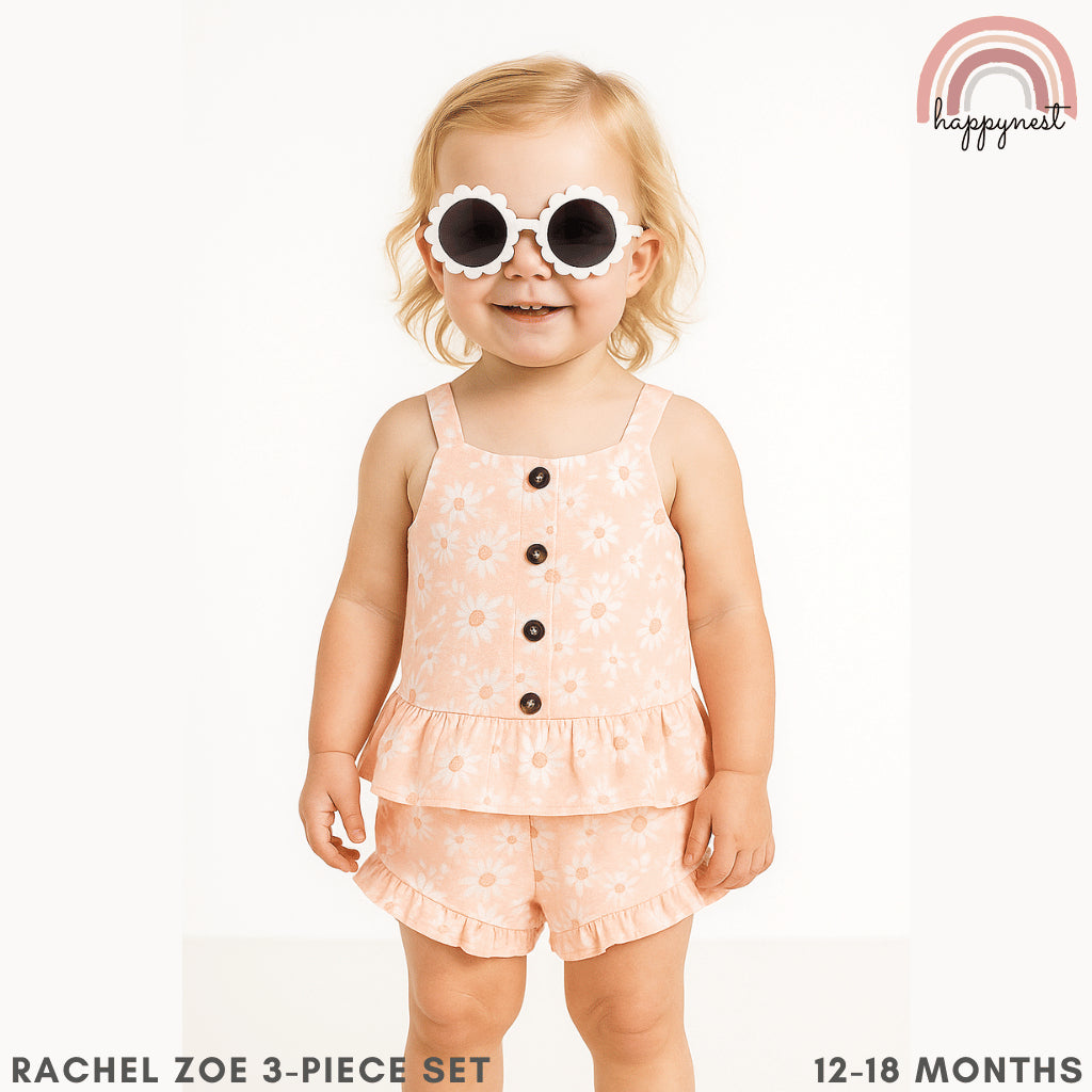 Baby Girls OOTD Summer Rachel Zoe Pink Floral 3-Piece Set for 12-24 Months AA251