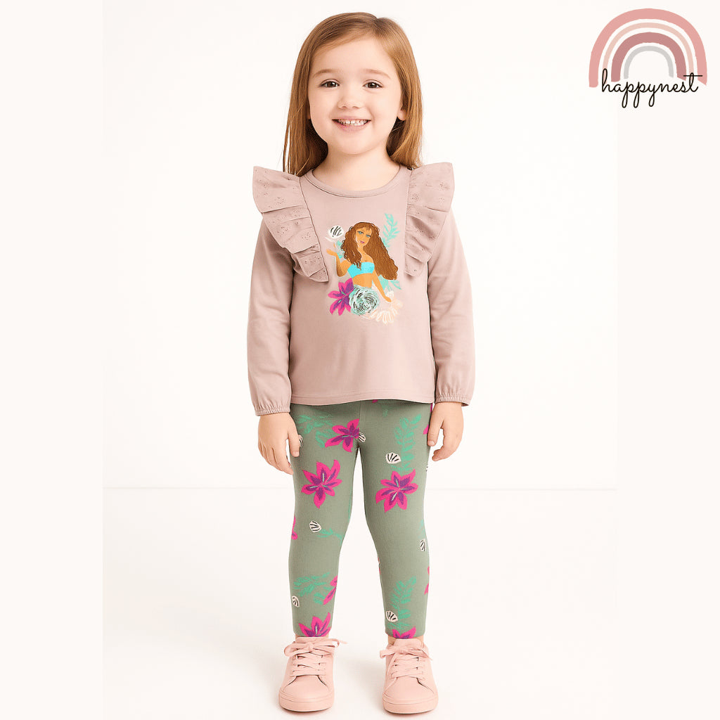 Little Mermaid Shirt + Leggings for Girls (4-6 Years Old) SS83