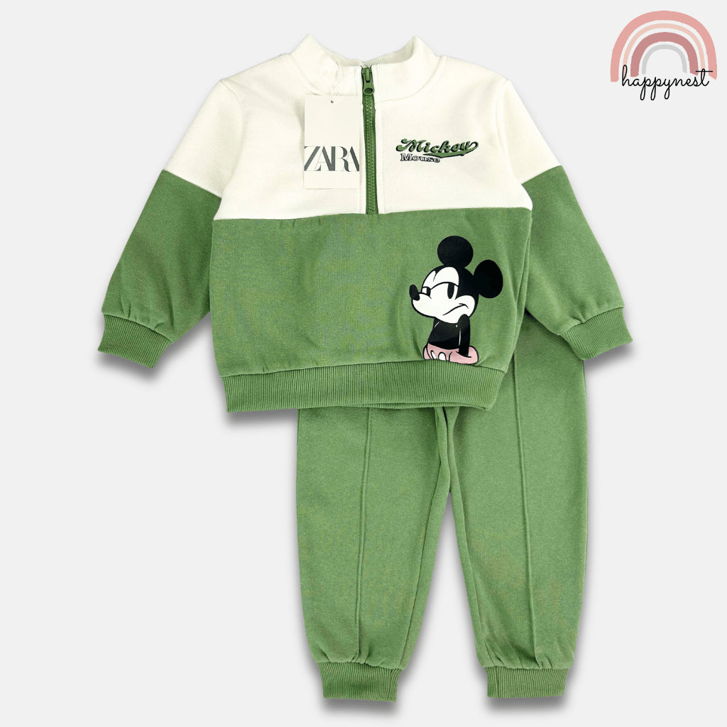 Mickey Tracksuit Hoodie Coord OOTD Green Set for Boys Children's Clothing SS260 2-8 Years Old