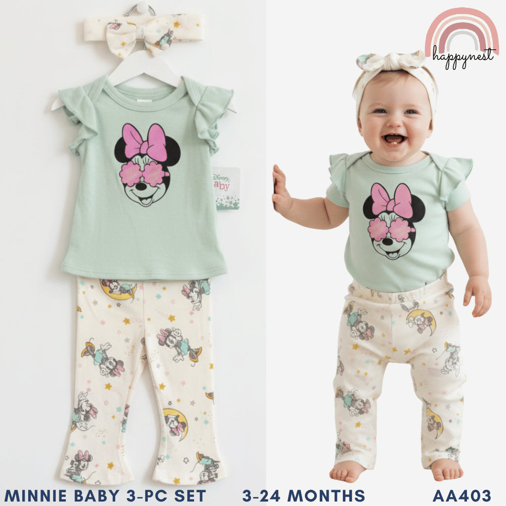 Minnie Mouse 3-Piece Terno Set for Baby Girls (3-24M) AA404