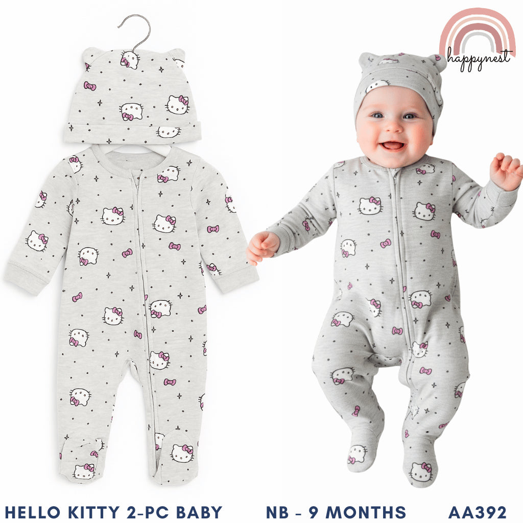 Hello Kitty Baby Footed Romper NB–3–6–9 Months Soft Cotton AA392