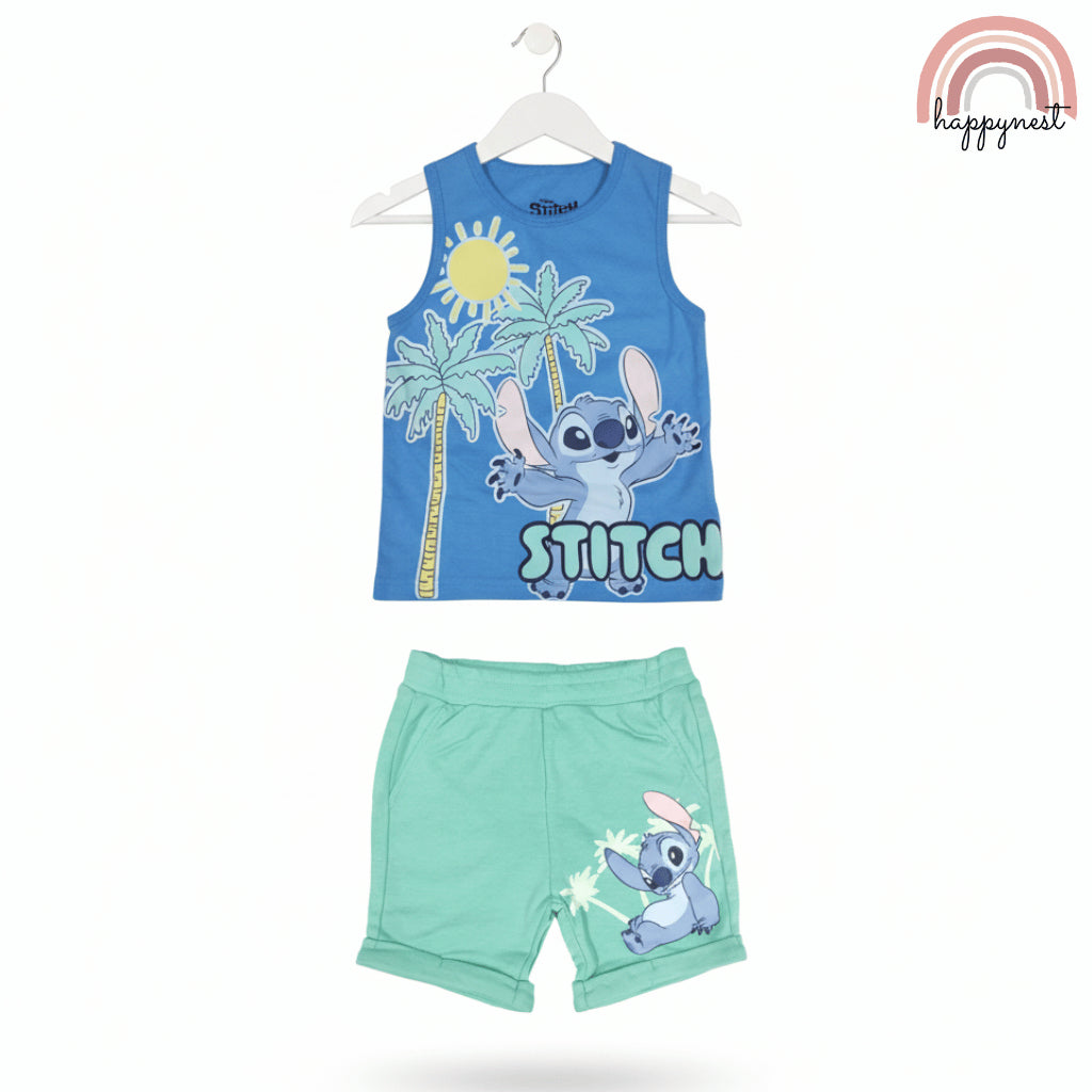 Stitch Boys Tank Top & Shorts OOTD Sando Set 12 Months to 4 Years AA402
