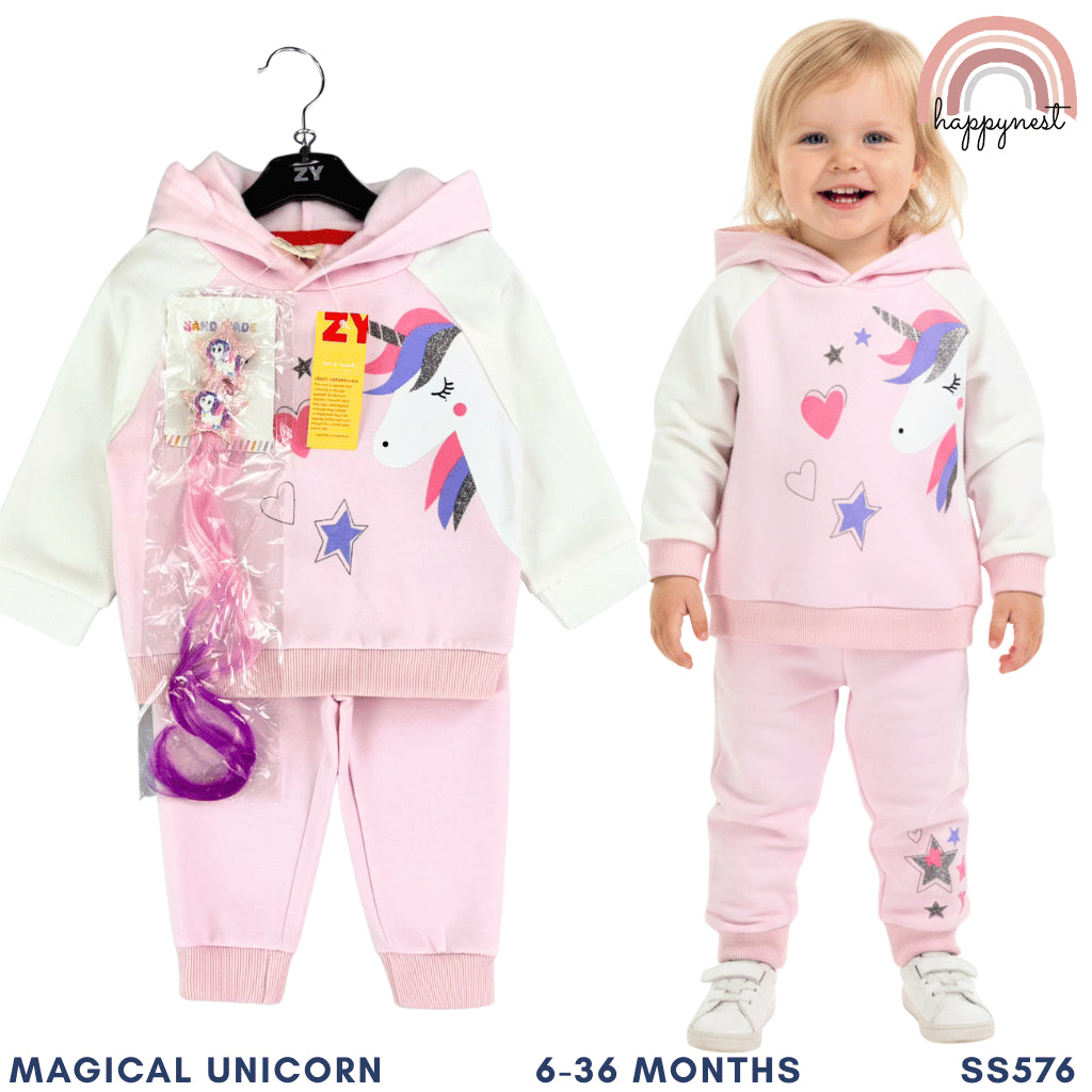 Magical Unicorn Baby Hoodie Jogger Terno Set (6-36M) | SS576