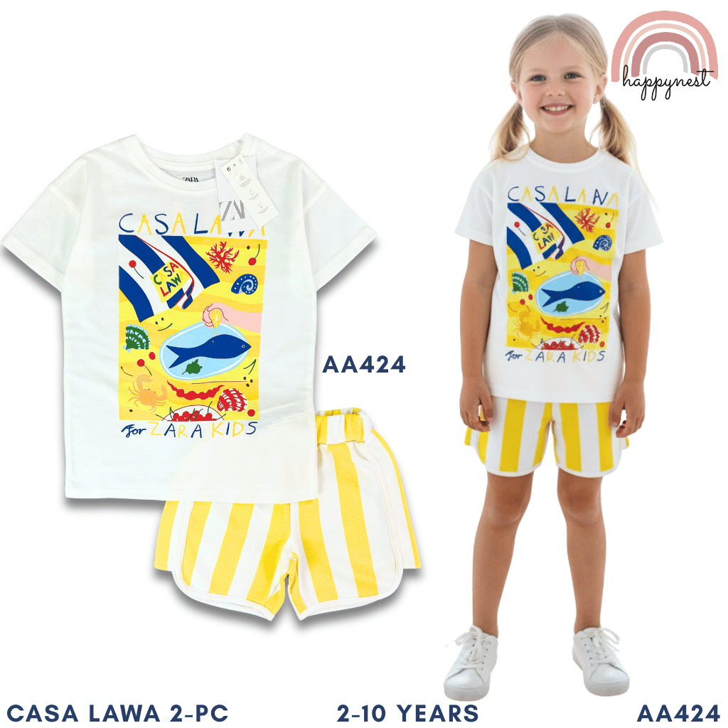 ZARA Kids Terno Set Nautical Striped Shorts (2-10Y) | AA424