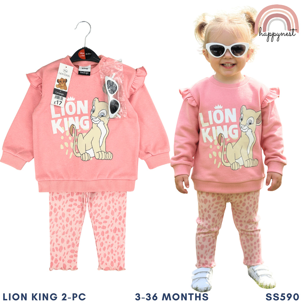 Baby Girl Lion King Pink Terno Set w/ Sunnies (3-36M) | SS590