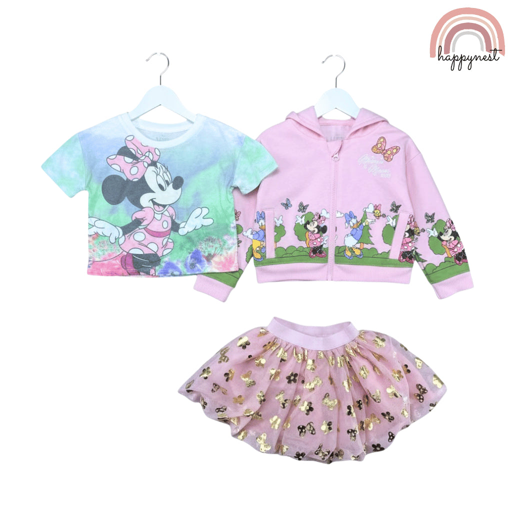 Disney Minnie Mouse 3-PC Tulle Skirt Terno Set (2-6Y) | AA434