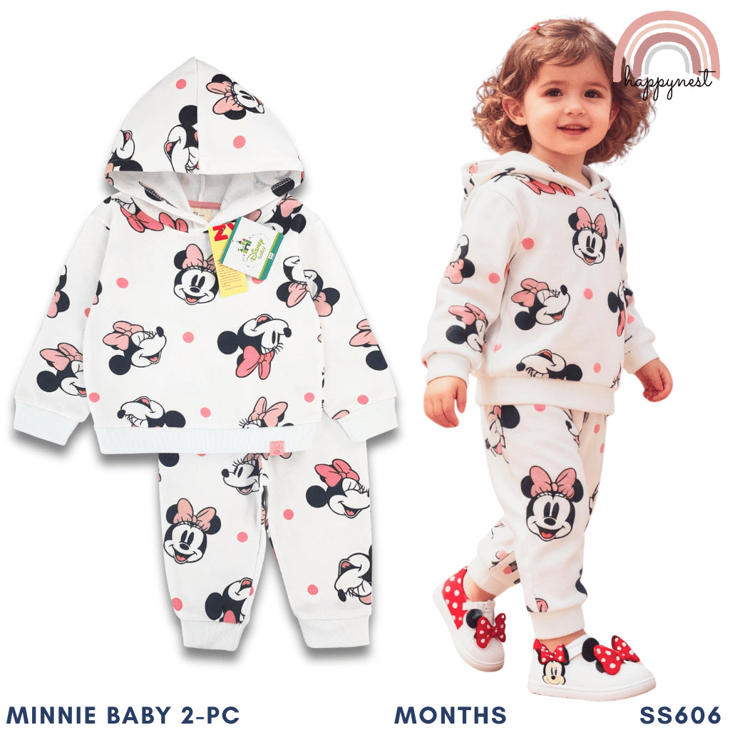 Minnie Baby White Pink Hoodie Jogger Pants Kids 9-36 Months SS606