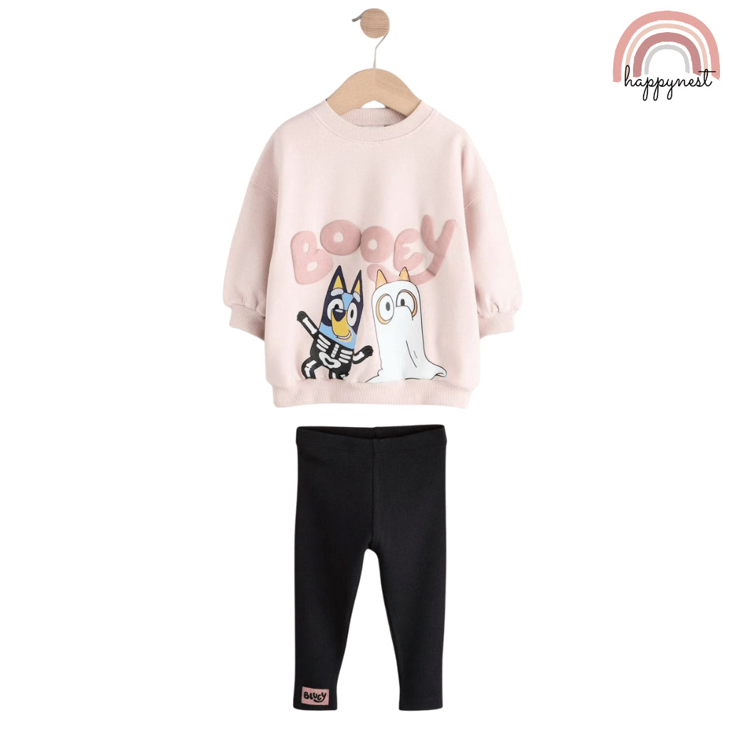 Bluey Kids Girls 2-Pc | Pink "Booey" Sweatshirt & Leggings | 3-36 Months (SS686)