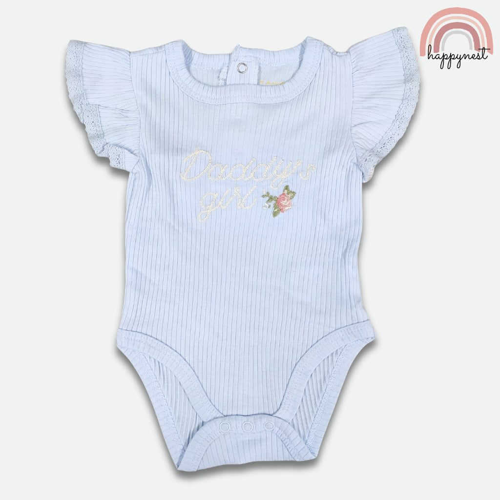 Tahari Baby 4-Pc Gift Set 3-9 Months | Flutter Sleeve Bodysuit & Floral Pants (B63)