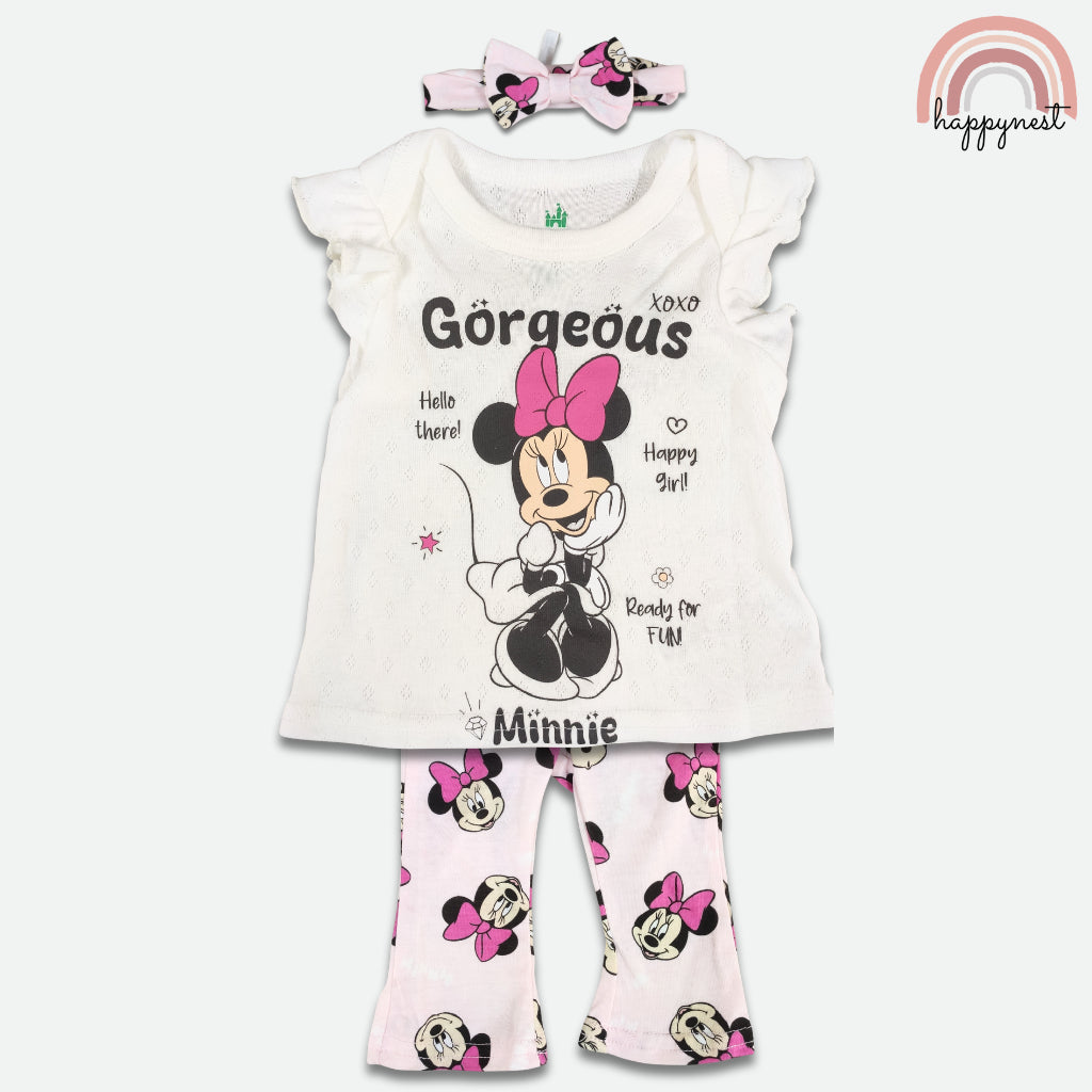 Minnie Baby Girl 3-Pc "Gorgeous" Set | White & Pink | 3-24 Months | B74