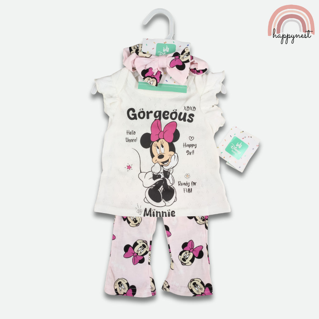 Minnie Baby Girl 3-Pc "Gorgeous" Set | White & Pink | 3-24 Months | B74