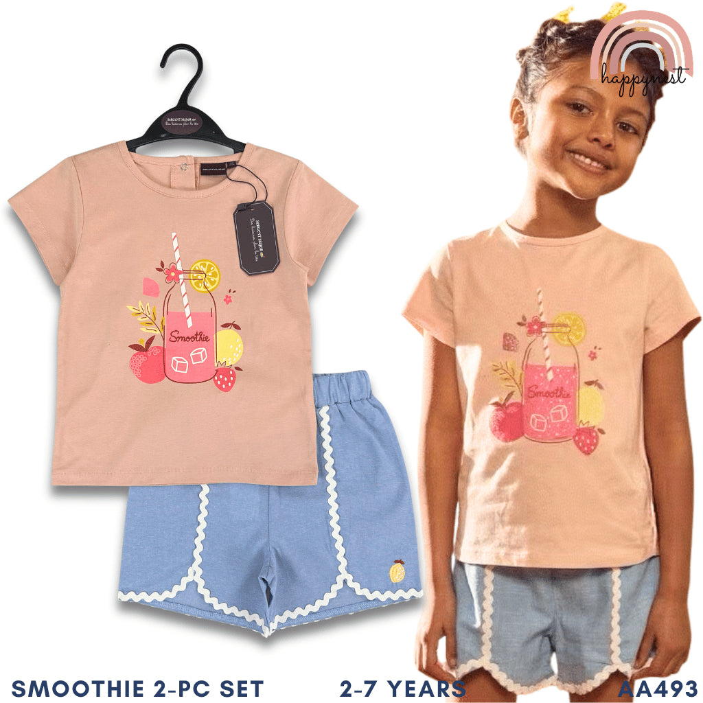 Girl 2-PC Summer Tee & Shorts Set (AA493) | 2-7Y