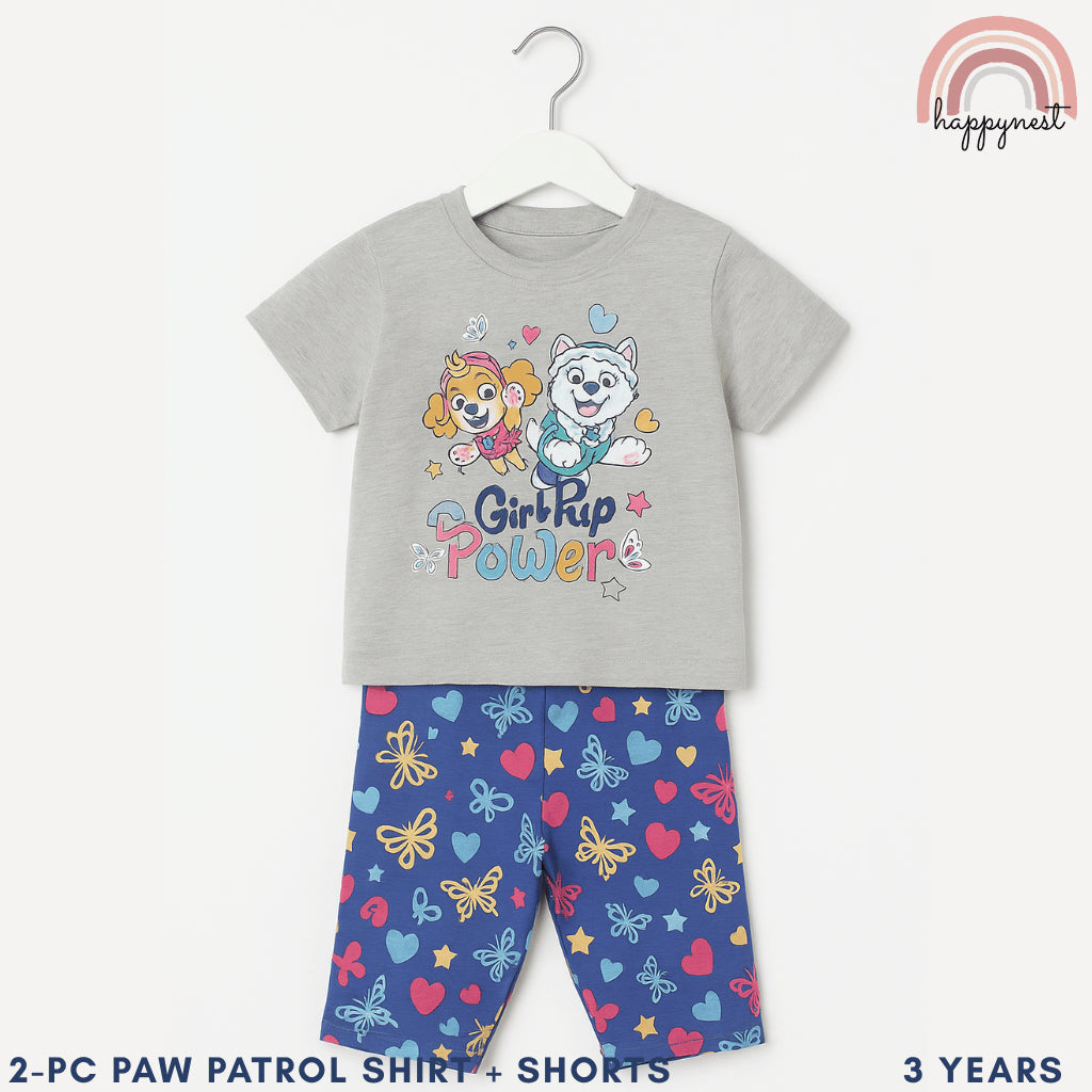 Paw Patrol Shirt and Shorts Set 2pcs Kids Clothes Girl Pup Power 3 Years AA334
