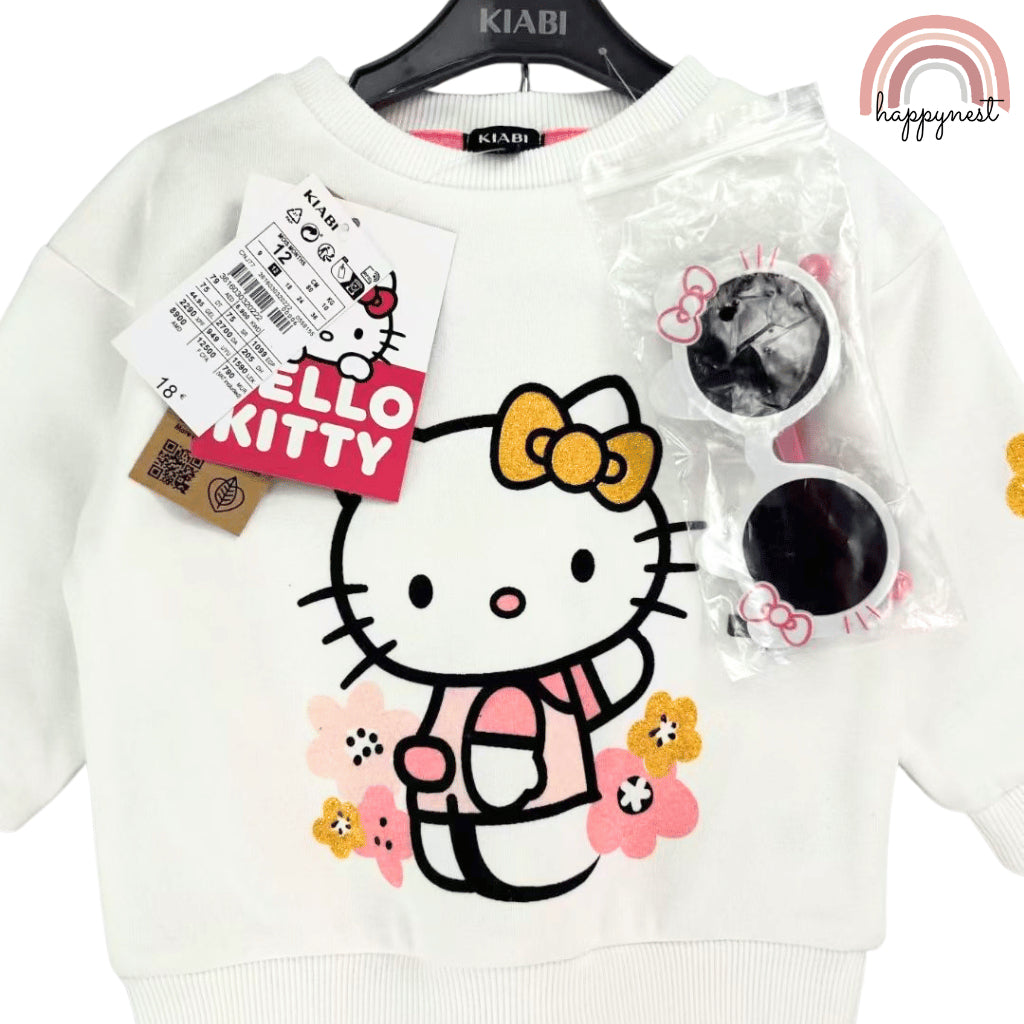 Hello Kitty 3PC Outfit – Long Sleeve Top, Pink Leggings & Sunglasses | 6–36M (SS560)