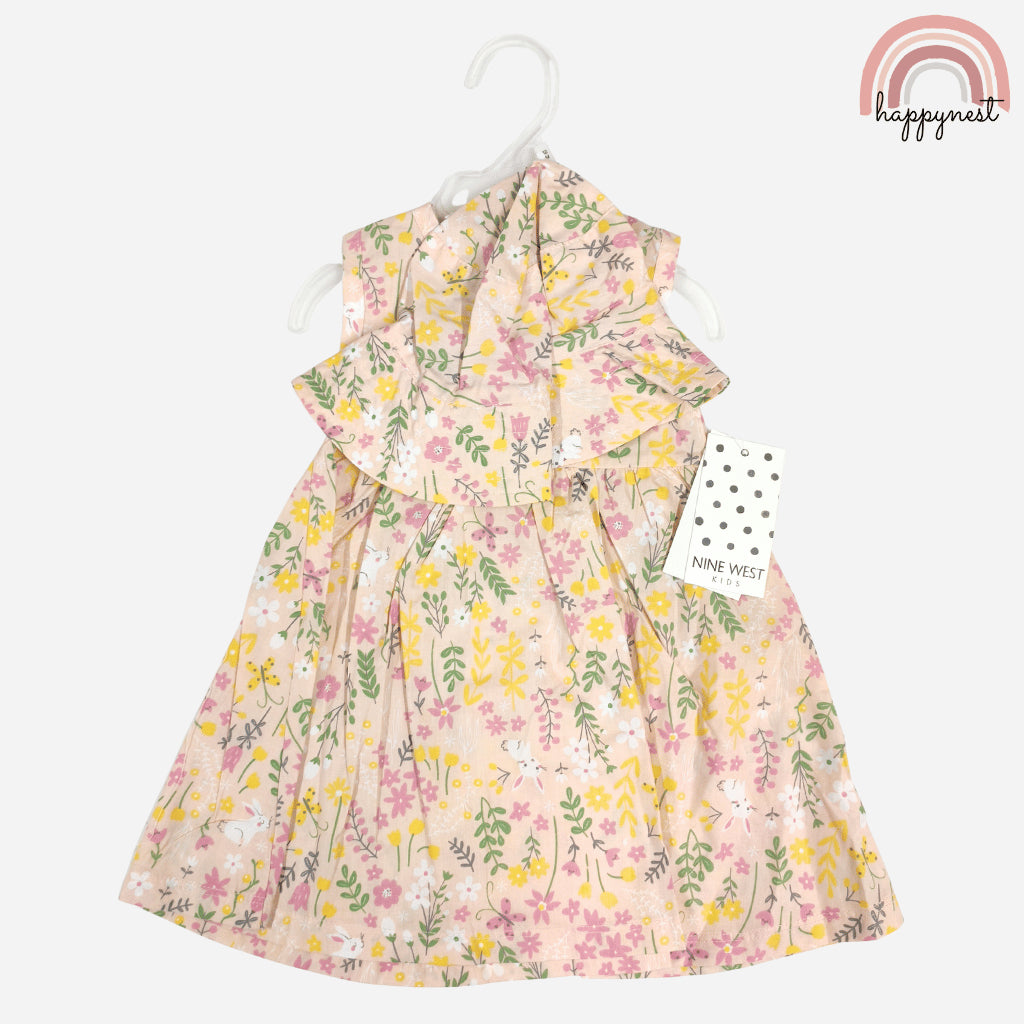 Pink Meadow Floral Dress & Hat Set for Girls 12-24M AA380