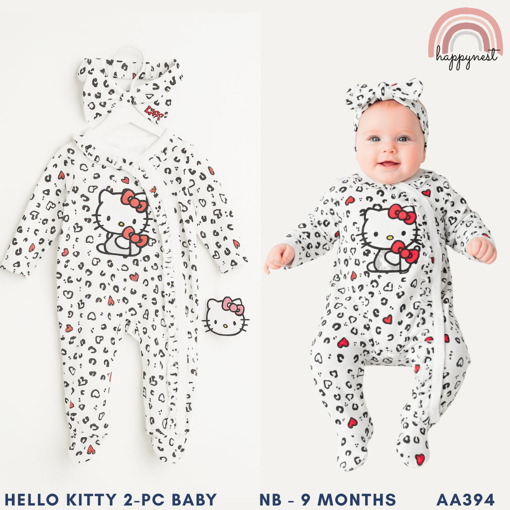Hello Kitty Baby Footed Romper NB–3–6–9 Months Soft Cotton AA392