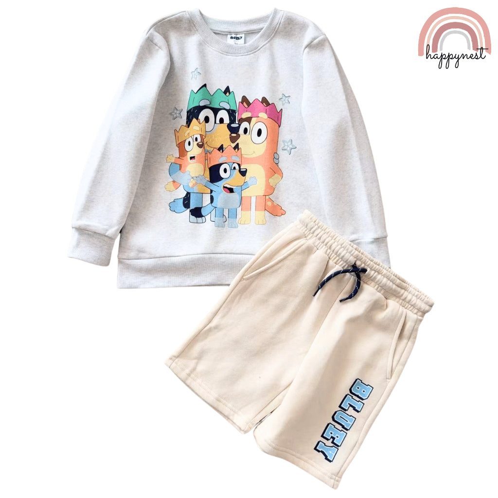 Bluey Terno Set for Kids | Boys Pullover & Shorts | AA409