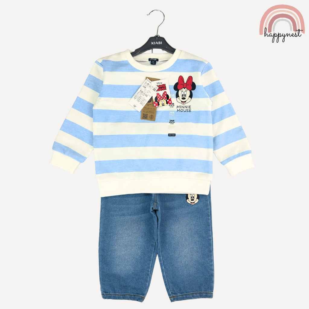 KIABI Minnie Striped Terno Sweater & Jeans (6 Months - 4 Years) | SS600