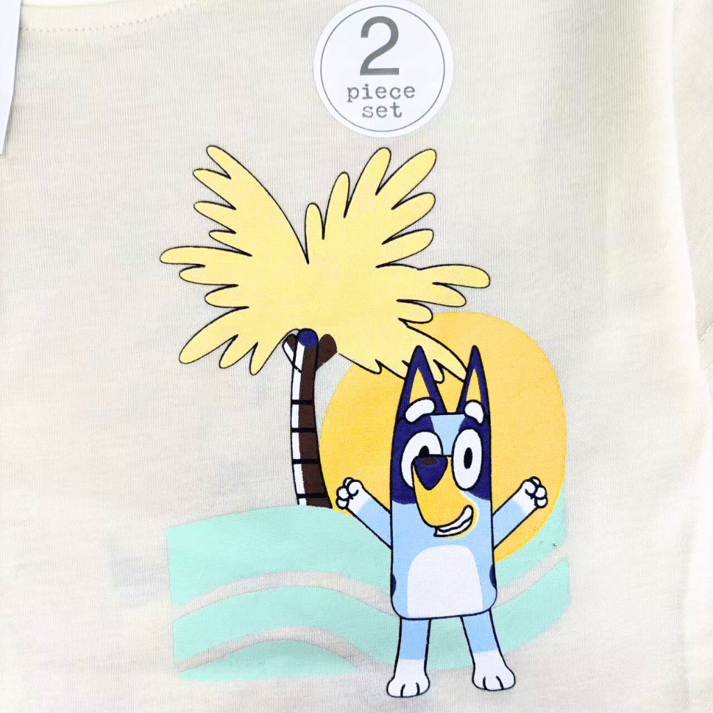 Bluey Summer Terno Set Striped Shorts for Kids Boys (2-10Y) | AA425