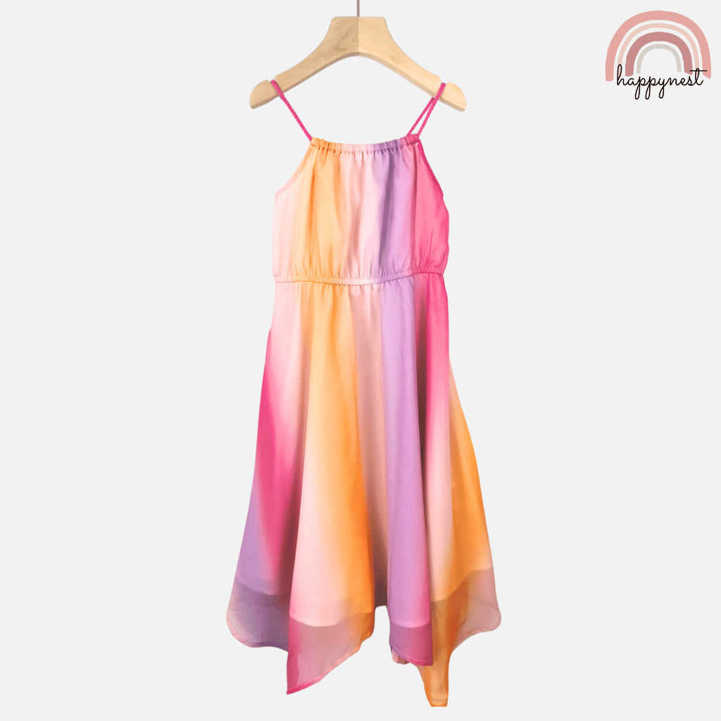 Girls Sunset Ombre Spaghetti Strap Dress (2-12Y) | AA431