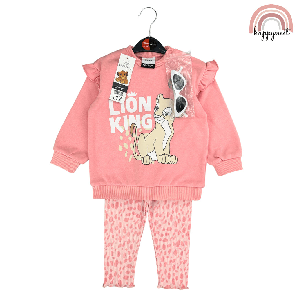 Baby Girl Lion King Pink Terno Set w/ Sunnies (3-36M) | SS590