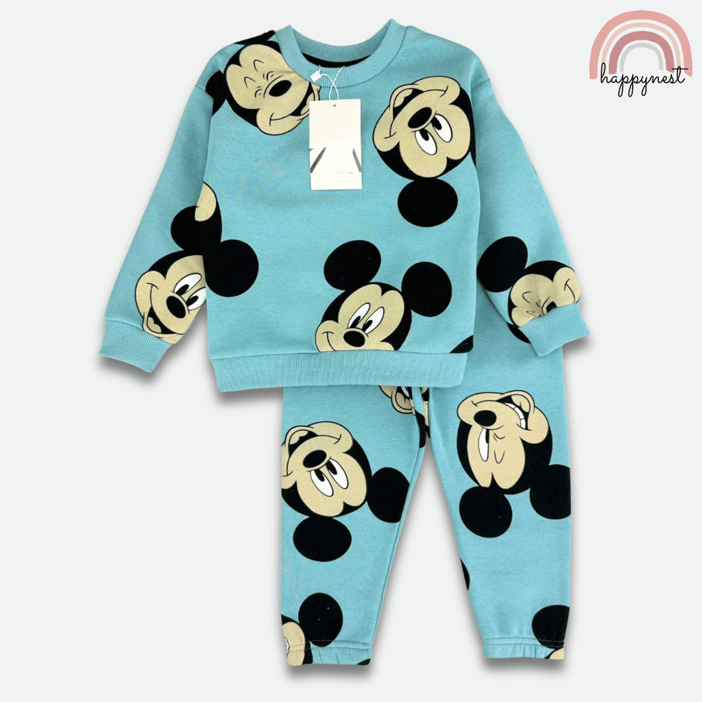 Mickey Mouse Boys 2-Pc Sweatshirt & Jogger Set | Teal Blue | 2-8 Years (SS675)