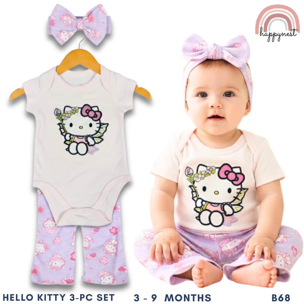 Hello Kitty 3-Pc Fairy Set | Purple Floral Outfit | 3-9 Months | B68