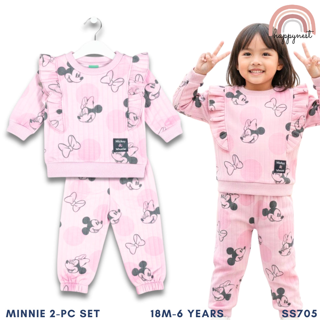Minnie Girl 2-Pc Pink Ruffle Set | Polka Dot Design | 18M - 6 Years | SS705