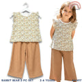 Rabbit Bear Floral Garden 2-PC Ruffle Tee & Pants (AA497) | 2-6Y