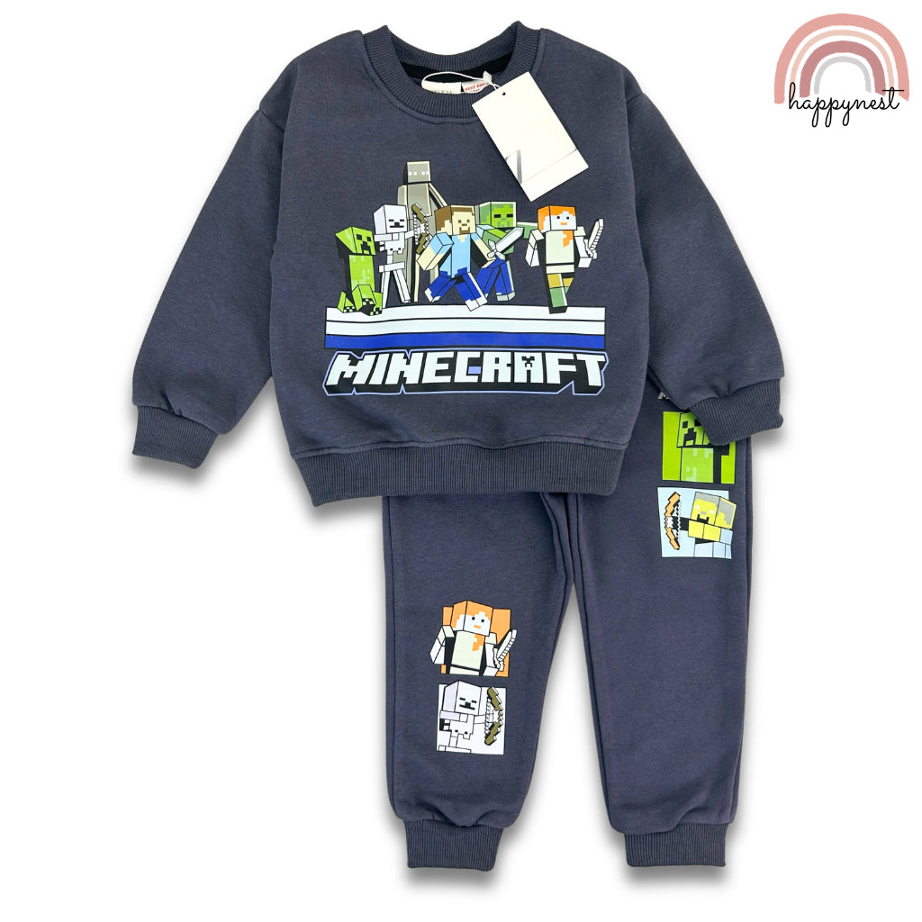 Minecraft Boy Tracksuit 2-PC Sweatshirt & Joggers Set (SS690) | 2-8Y