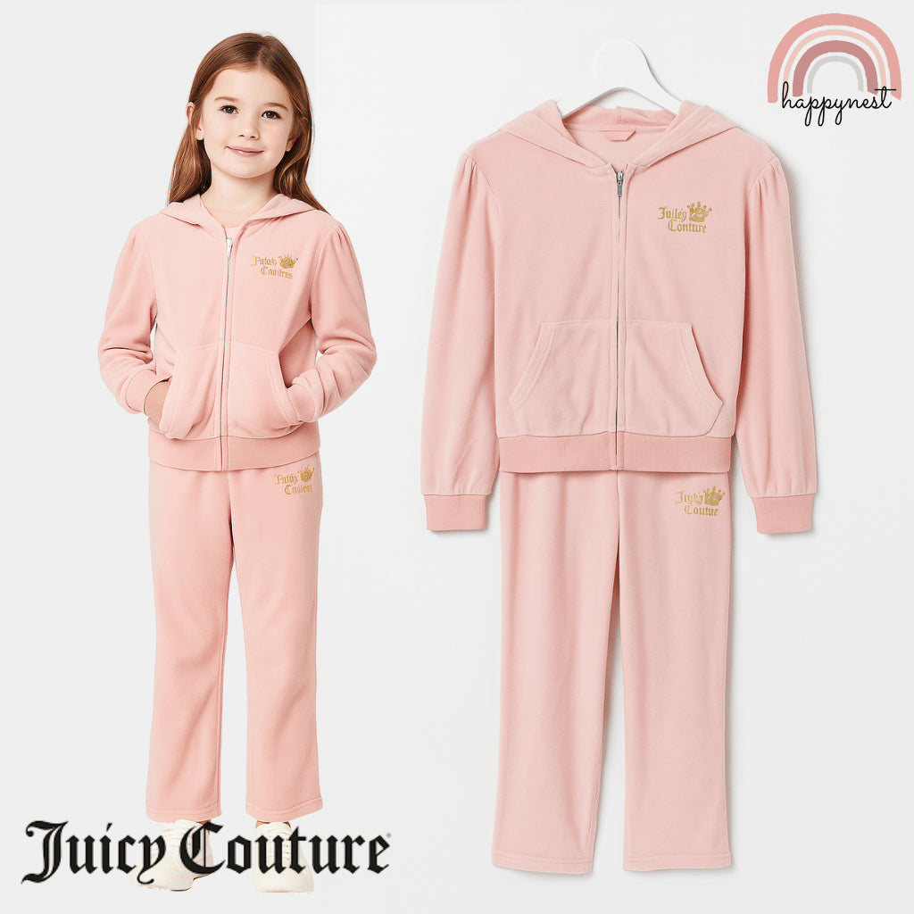 Juicy Couture Velour Tracksuit Jacket – Salmon Pink 4 - 12 Years SS460